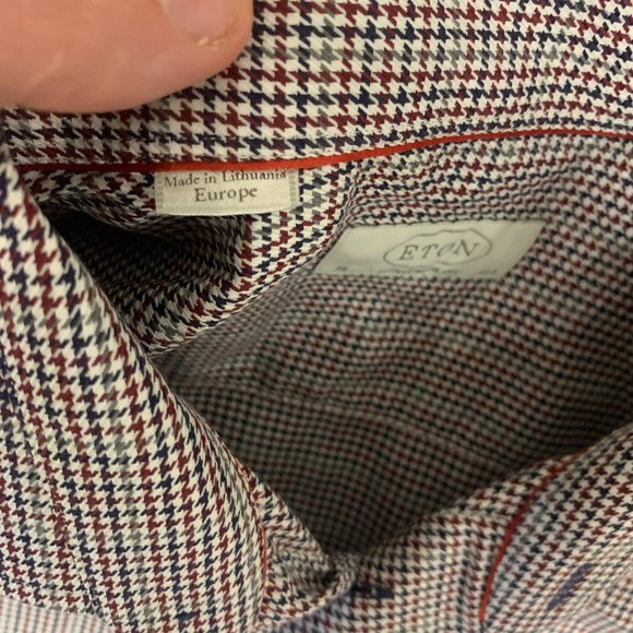 Eton Men's Luxury Button up dress shirt 39 15.5 neck missing top button - Picture 6 of 13